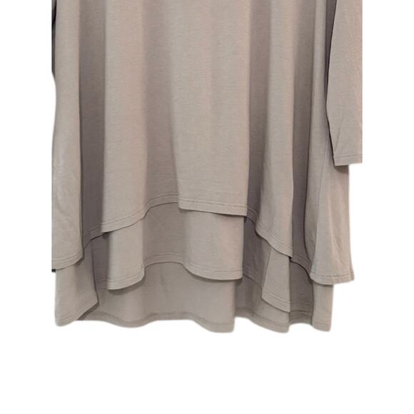 Pure Jill Elliptical Layered Top L Gray Flowy Scoop Versatile Comfy Minimalist - Picture 6 of 7